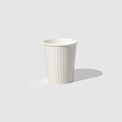 White Pinstripe Cups (x10)