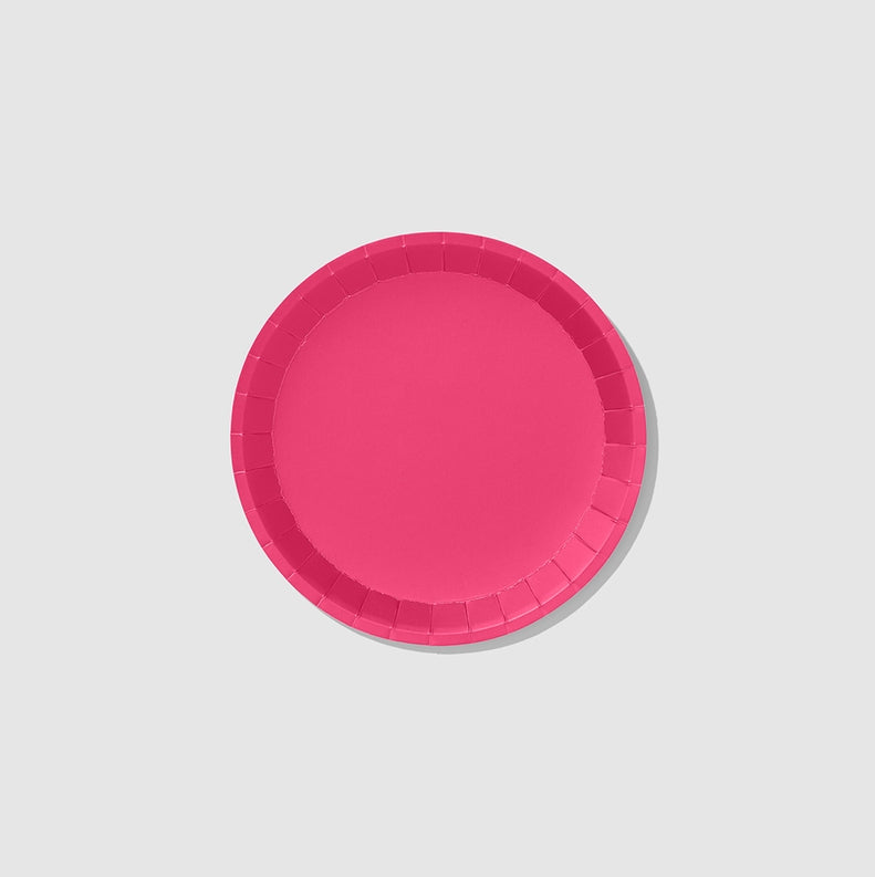 Hot Pink Small Paper Party Plates (x10)