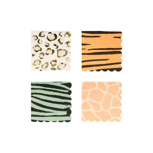 Safari Animal Print Small Napkins (x16)