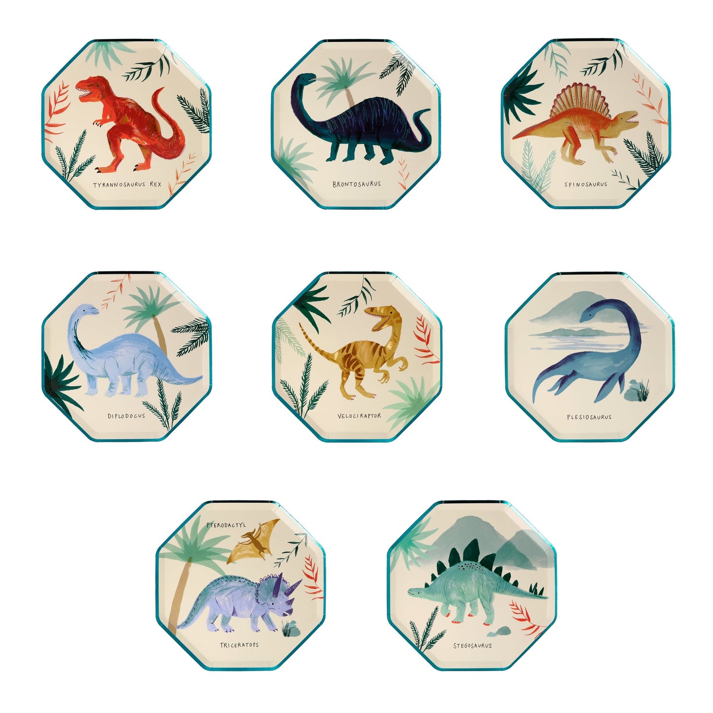 Dinosaur Kingdom Dinner Side Plates (x8)