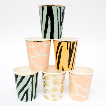 Safari Animal Print Party Cups (x8)